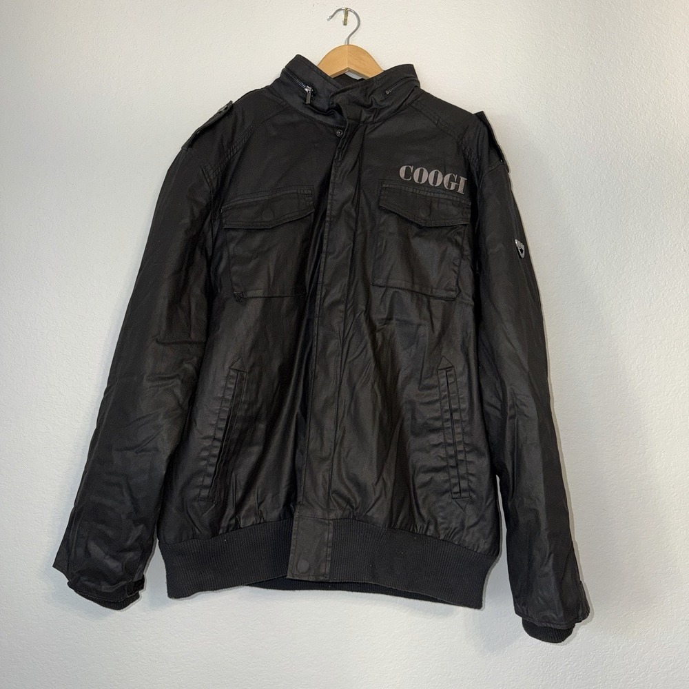 COOGI Australia Men's 4X Black Cotton Jacket Faux Fur Lined Full Zip Heavy Coat